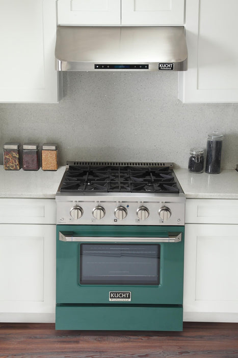 Kucht 30-Inch Propane Gas Range with Sealed Burners & 4.2 Cu. Ft. Convection Oven in Green (KNG301/LP-G)