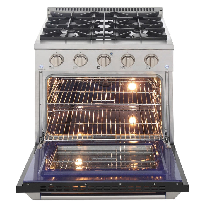 Kucht 30-Inch Propane Gas Range with Sealed Burners & 4.2 Cu. Ft. Convection Oven in White (KNG301/LP-W)
