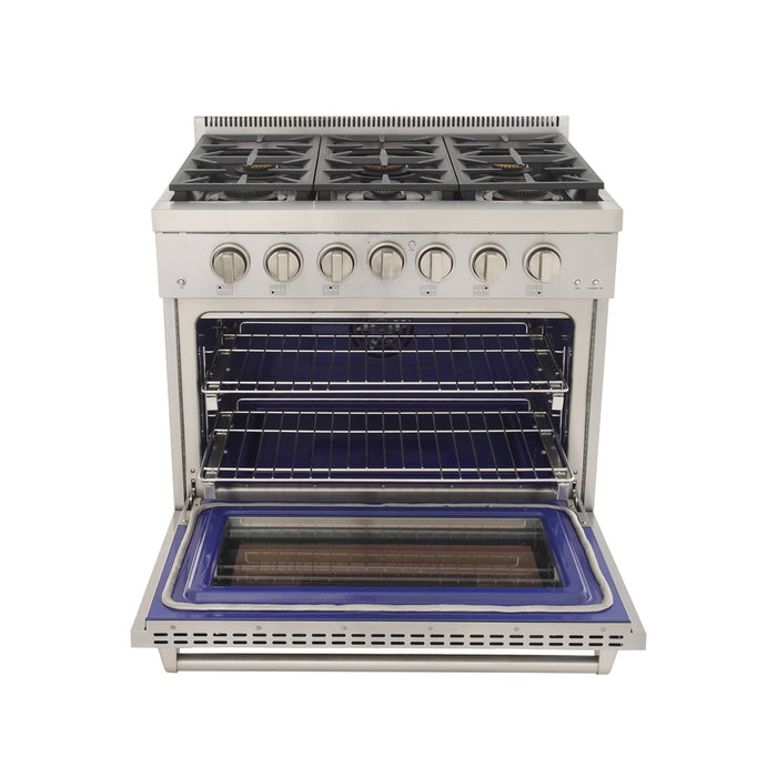 Kucht 36-Inch Propane Gas Range with 5.2 cu ft. Oven (KFX360/LP-S)