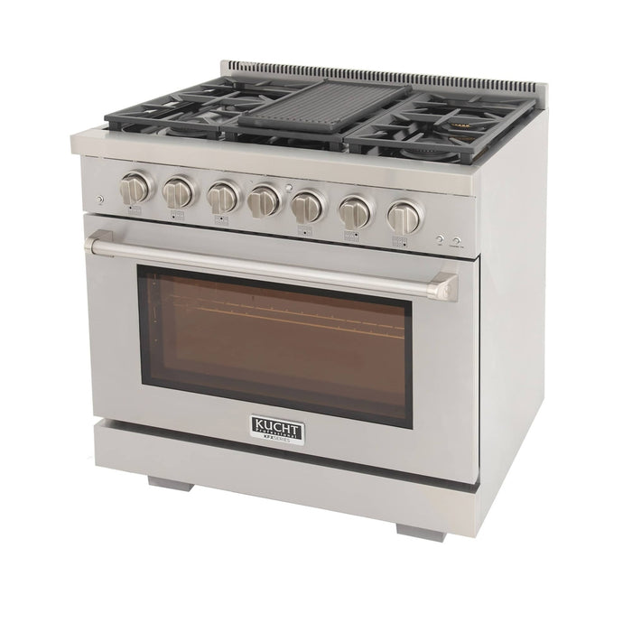 Kucht 36-Inch Propane Gas Range with 5.2 cu ft. Oven (KFX360/LP-S)