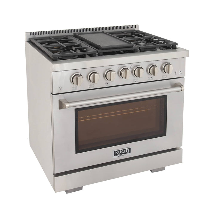 Kucht 36-Inch Propane Gas Range with 5.2 cu ft. Oven (KFX360/LP-S)