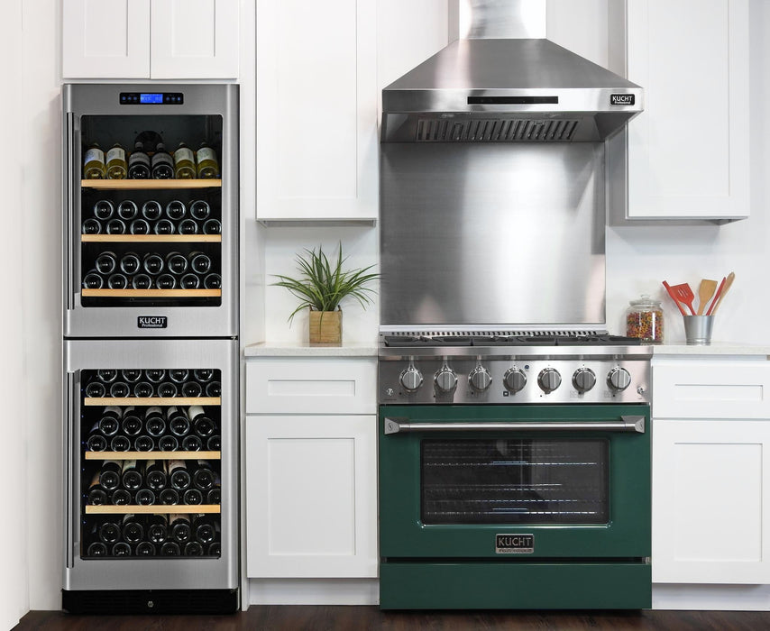 Kucht 36-Inch Propane Gas Range with Sealed Burners & 5.2 Cu. Ft. Convection Oven in Green (KNG361/LP-G)