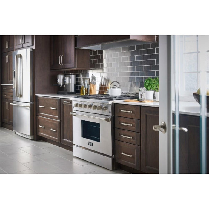 Kucht 36-Inch Propane Gas Range with Sealed Burners & 5.2 Cu. Ft. Convection Oven in Stainless Steel (KRG3618U/LP-S)