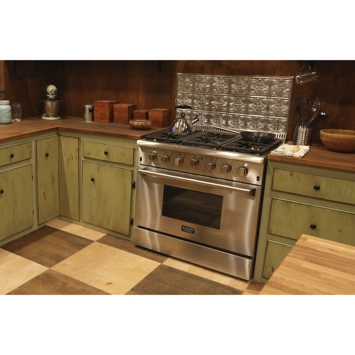 Kucht 36-Inch Propane Gas Range with Sealed Burners & 5.2 Cu. Ft. Convection Oven in Stainless Steel (KRG3618U/LP-S)