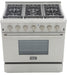 Kucht Professional 36 in. 5.2 cu. ft. Gas Range - Sealed Burners and Convection Oven - Stainless Steel with Colored Options (KRG3618U) Ranges Kucht Natural Gas 
