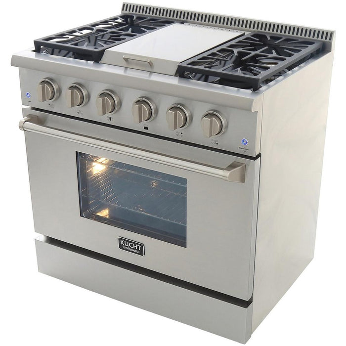 Kucht 36-Inch 5.2 Cu. Ft. Gas Range with Griddle in Stainless Steel (KRG3609U)