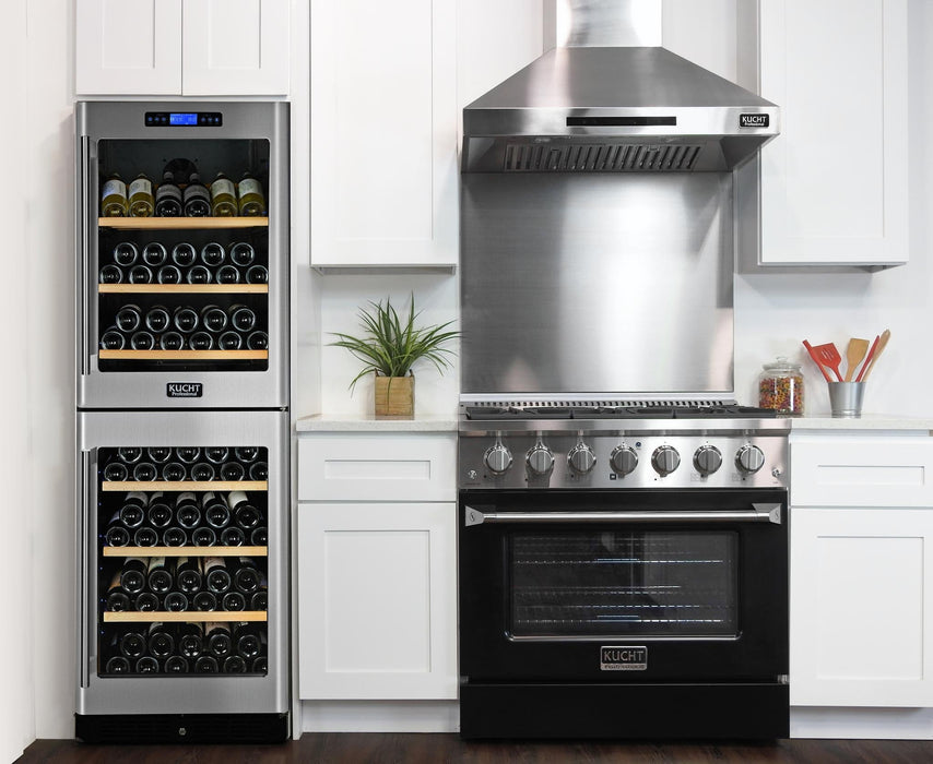 Kucht 36-Inch Propane Range with Sealed Burners & 5.2 Cu. Ft. Convection Oven in Black (KNG361/LP-K)