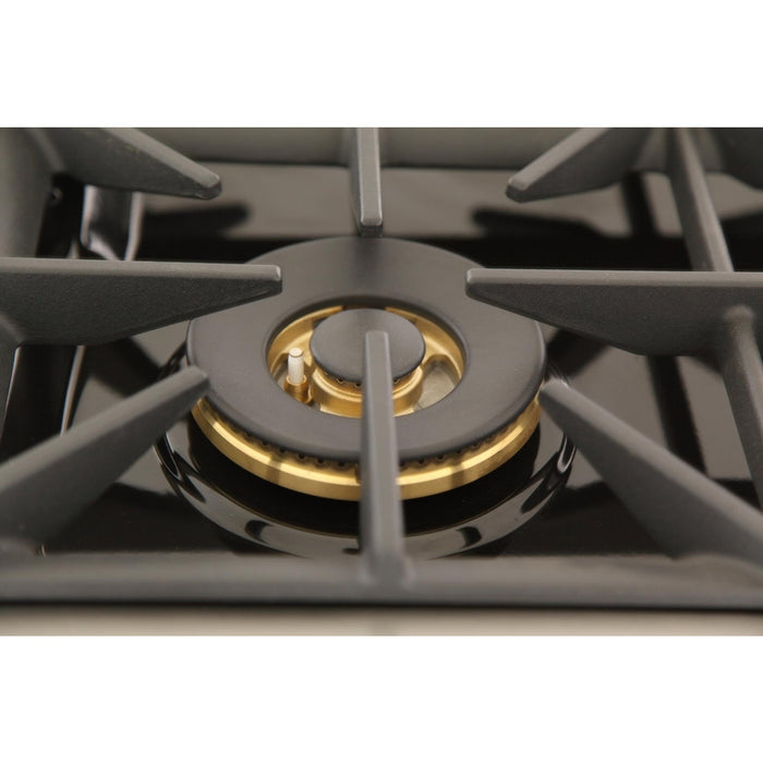Kucht 5-Piece Appliance Package - 36-Inch Propane Gas Range with 5.2 Cu. Ft. Oven, 36-Inch Refrigerator with Water Dispenser, Dishwasher, Under Cabinet Range & Microwave Drawer in Stainless Steel