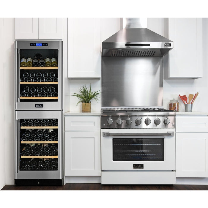 Kucht Professional 36 in. 5.2 cu. ft. Range - Sealed Burners and Convection Oven in White (KNG361-W) Ranges Kucht Natural Gas 