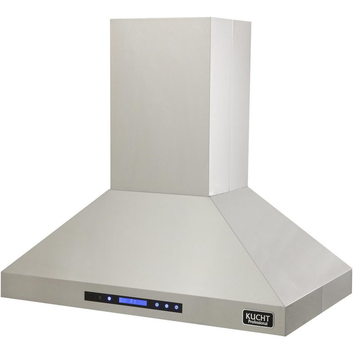 Kucht 36-Inch Island Mounted Range Hood 900CFM in Stainless Steel Modern Design (KRH3612IS)