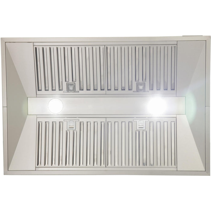 Kucht 36-Inch Island Mounted Range Hood 900CFM in Stainless Steel Modern Design (KRH3612IS)