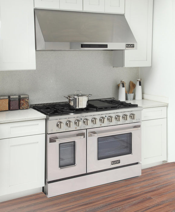 Kucht 48-Inch Propane Gas Range with 6.7 Cu. Ft. Oven & Grill/Griddle in Stainless Steel (KNG481/LP-S)