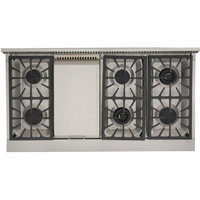 Kucht 48-Inch Propane Gas Range Range with Sealed Burners, 6.7 Cu. Ft. Oven, & Griddle in Stainless Steel (KRG4804U/LP-S)