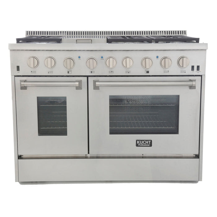 Kucht 48-Inch Propane Gas Range Range with Sealed Burners, 6.7 Cu. Ft. Oven, & Griddle in Stainless Steel (KRG4804U/LP-S)