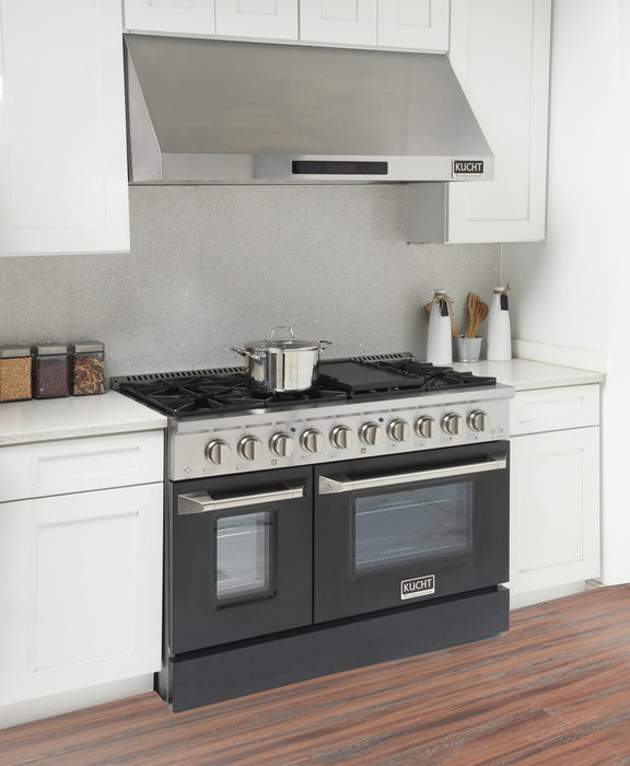 Kucht 48-Inch Propane Gas Range with 6.7 Cu. Ft. Oven & Grill/Griddle in Black (KNG481/LP-K)