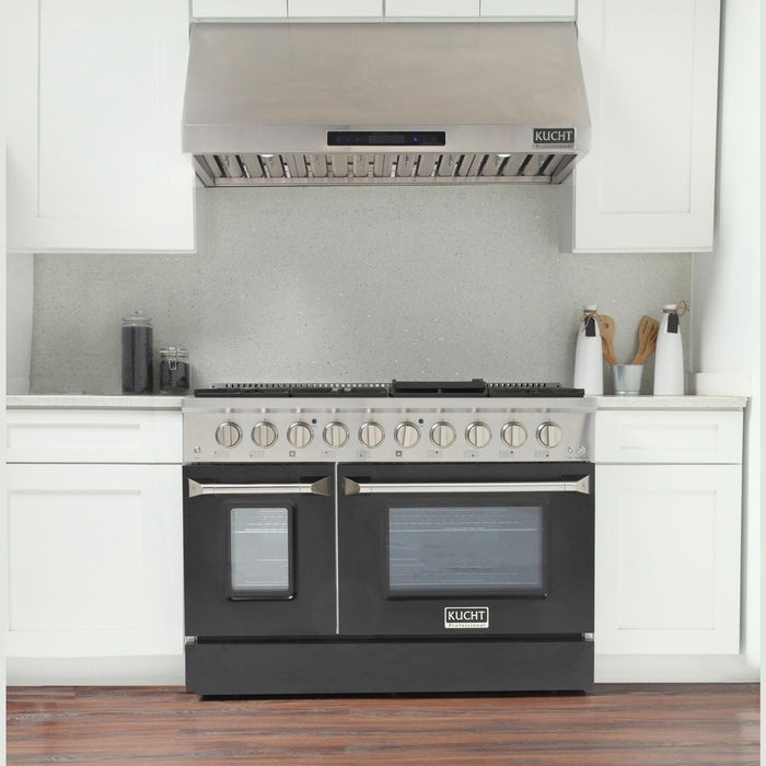 Kucht 48-Inch 6.7 Cu. Ft. Gas Range with Grill/Griddle in Black (KNG481-K)