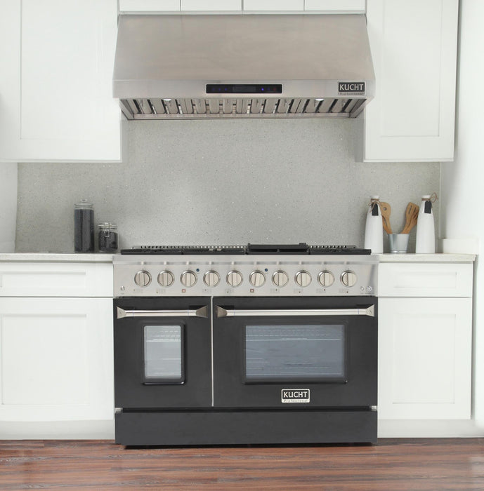 Kucht 48-Inch Propane Gas Range with 6.7 Cu. Ft. Oven & Grill/Griddle in Black (KNG481/LP-K)