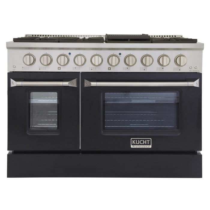 Kucht 48-Inch Propane Gas Range with 6.7 Cu. Ft. Oven & Grill/Griddle in Black (KNG481/LP-K)