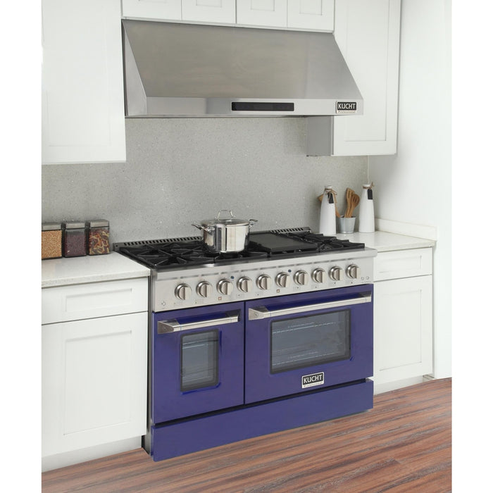 Kucht 48-Inch Propane Gas Range with 6.7 Cu. Ft. Oven & Grill/Griddle in Blue (KNG481/LP-B)