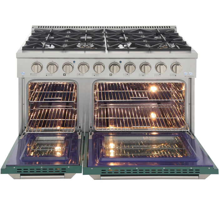 Kucht 48-Inch Propane Gas Range with 6.7 Cu. Ft. Oven & Grill/Griddle in Green (KNG481/LP-G)