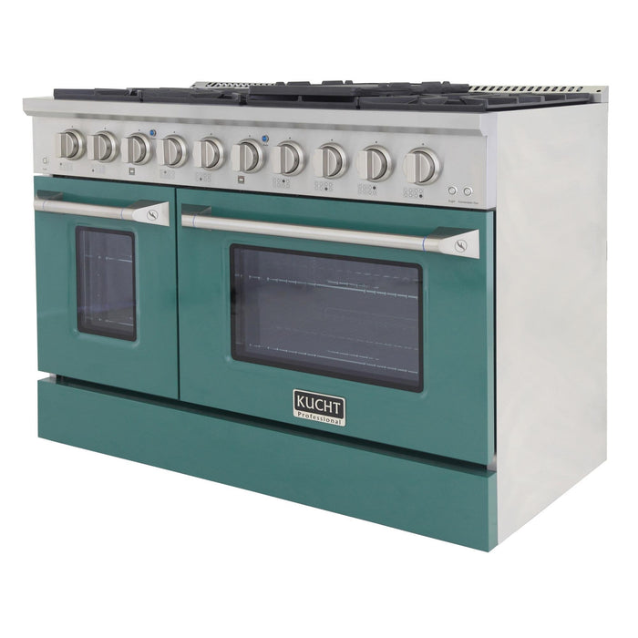 Kucht 48-Inch Propane Gas Range with 6.7 Cu. Ft. Oven & Grill/Griddle in Green (KNG481/LP-G)