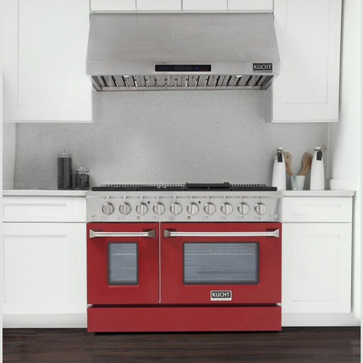 Kucht Professional 48 in. 6.7 cu. ft. Gas Range with Grill/Griddle in Red (KNG481-R) Ranges Kucht Natural Gas 