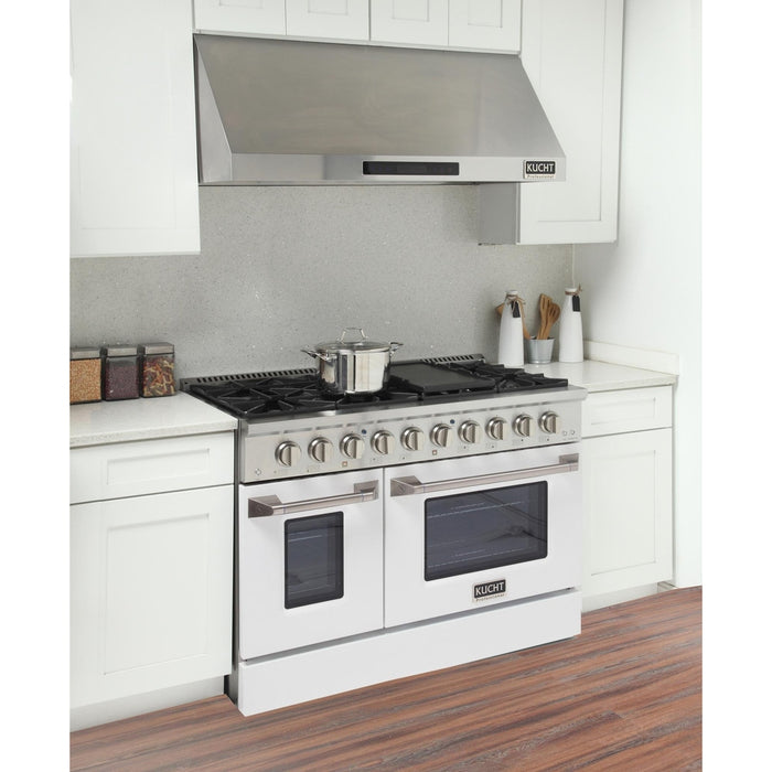 Kucht 48-Inch 6.7 Cu. Ft. Gas Range with Grill/Griddle in White (KNG481-W)