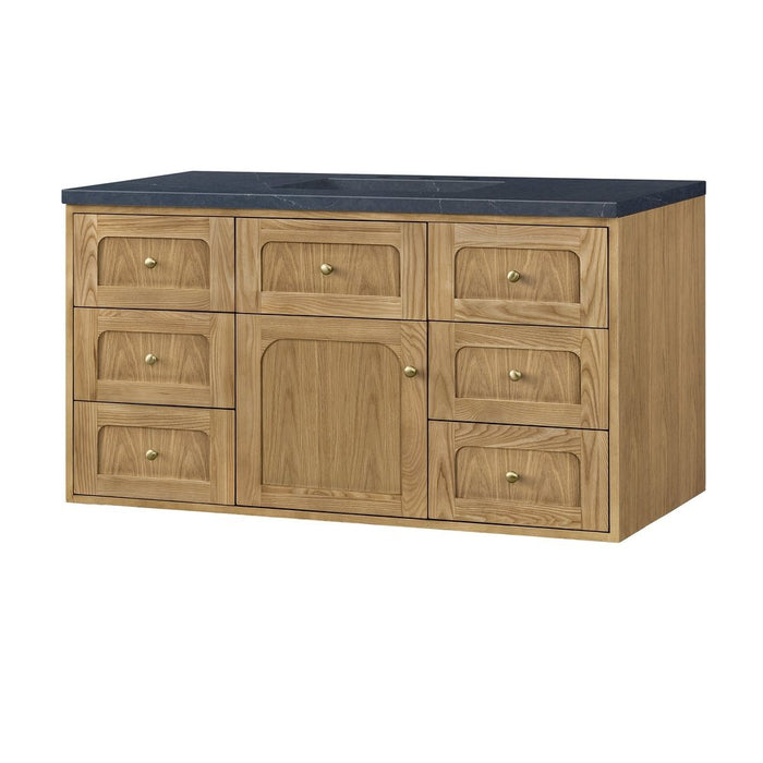 James Martin Vanities Laurent 48" Single Vanity, Light Natural Oak w/ 3 CM Charcoal Soapstone Top