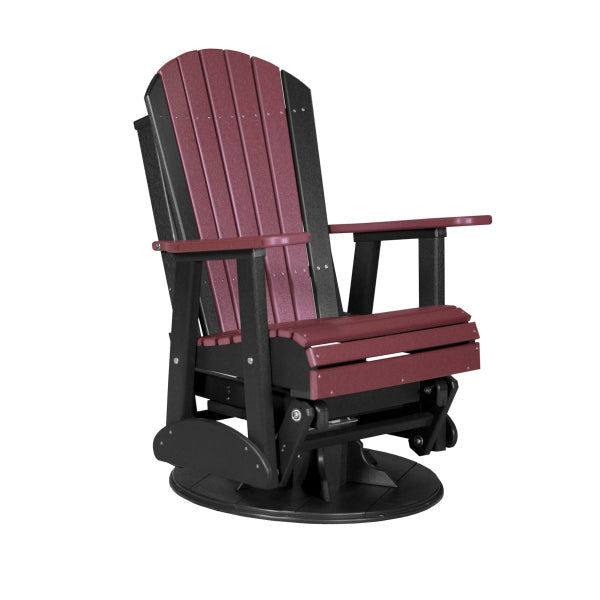 luxcraft 2' adirondack glider in cherry wood black