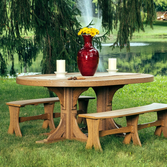 LuxCraft 4' x 6' Counter Height Poly Oval Table