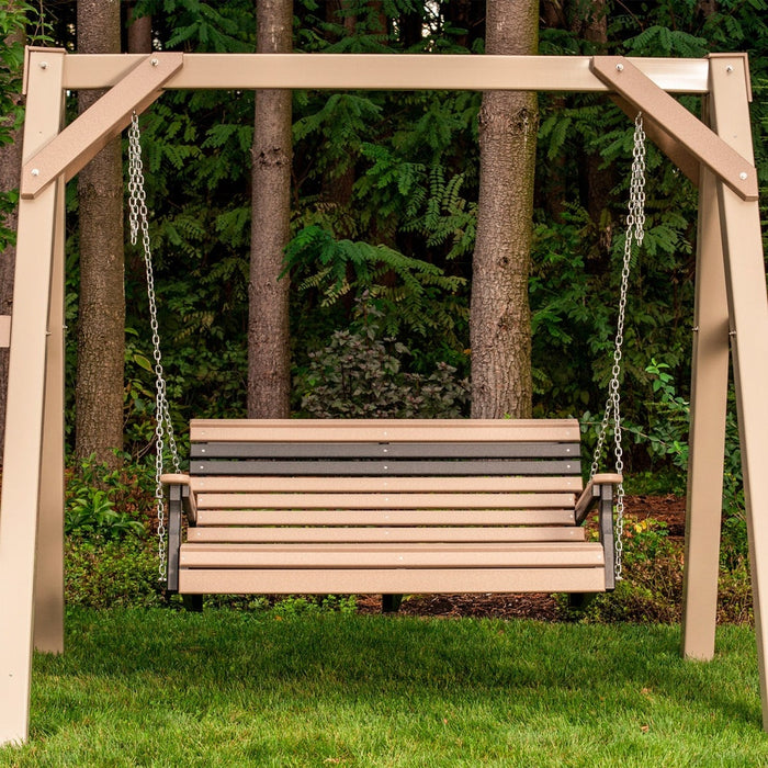 LuxCraft 4' Rollback Poly Plain Porch Swing