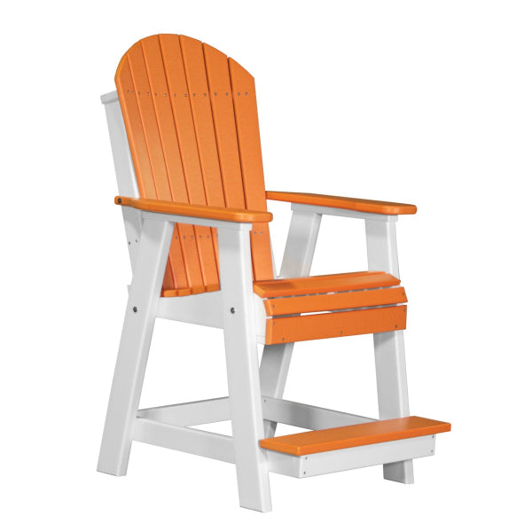 LuxCraft Adirondack Balcony Chair in tangerine white