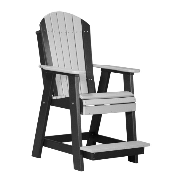 LuxCraft Adirondack Balcony Chair in dove gray black