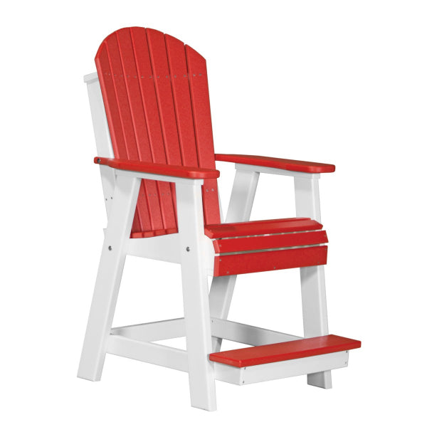 LuxCraft Adirondack Balcony Chair in red white