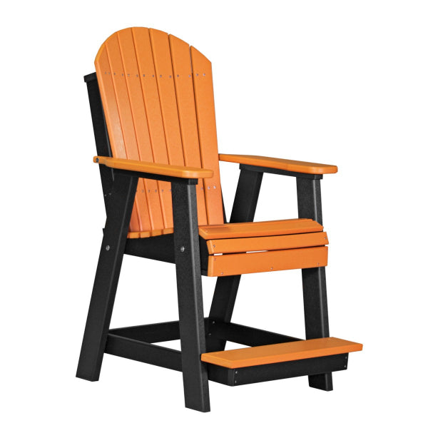 LuxCraft Adirondack Balcony Chair in tangerine black