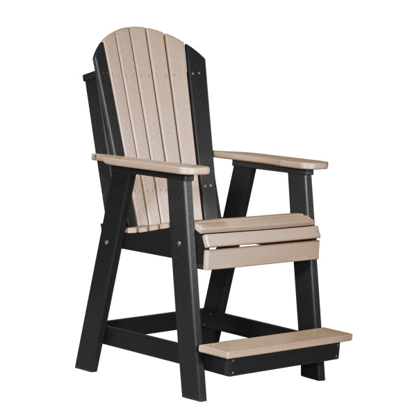 LuxCraft Adirondack Balcony Chair in weather wood black