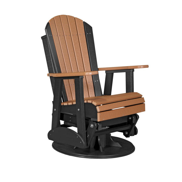 LuxCraft 2' Adirondack Swivel Glider  Chair in cedar black