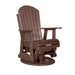 LuxCraft 2' Adirondack Swivel Glider Chair in chestnut brown 