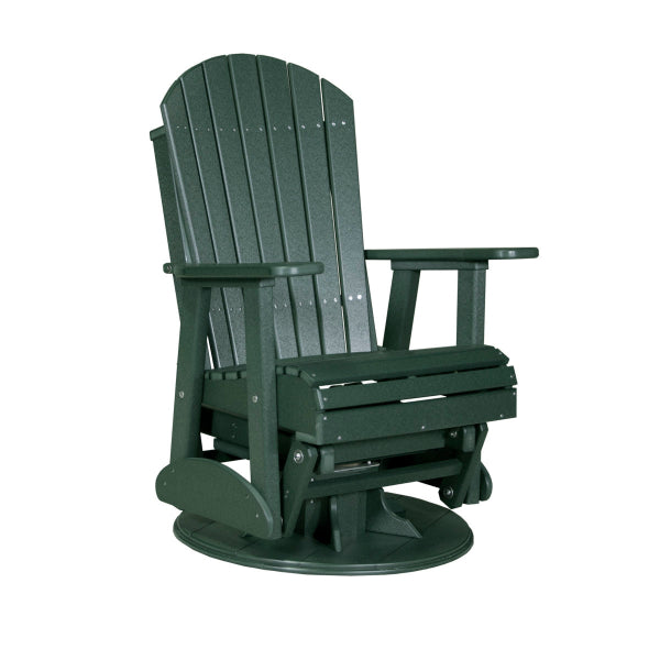 LuxCraft 2' Adirondack Swivel Glider Chair in green