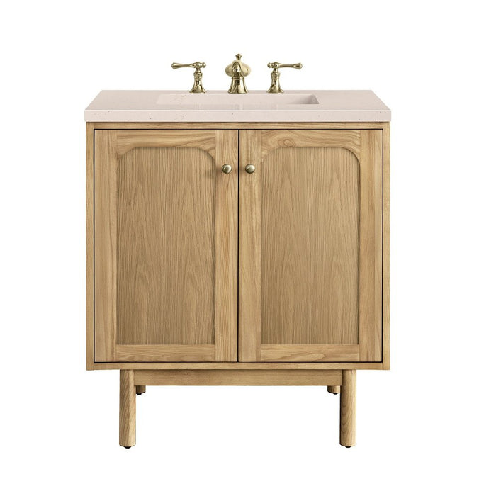 James Martin Vanities Laurent 30" Single Vanity, Light Natural Oak w/ 3 CM Eternal Marfil Top