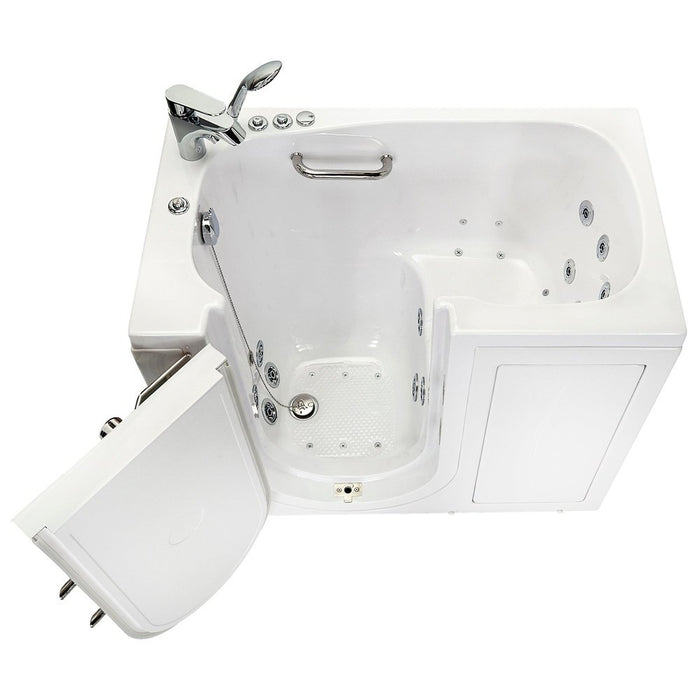 Ella's Bubbles Mobile 26"x45" Acrylic Air and Hydro Massage Walk-In Bathtub with Left Outward Swing Door, 2 Piece Fast Fill Faucet, 2"  Drain