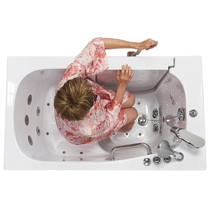 Ella's Bubbles Mobile 26"x45" Acrylic Air and Hydro Massage Walk-In Bathtub with Left Outward Swing Door, 2 Piece Fast Fill Faucet, 2"  Drain