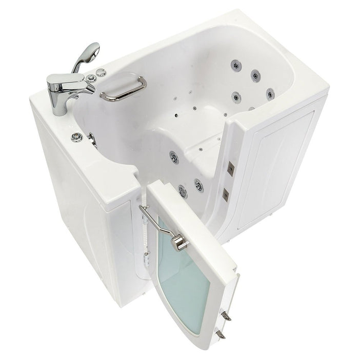 Ella's Bubbles Mobile 26"x45" Acrylic Air and Hydro Massage Walk-In Bathtub with Left Outward Swing Door, 2 Piece Fast Fill Faucet, 2"  Drain