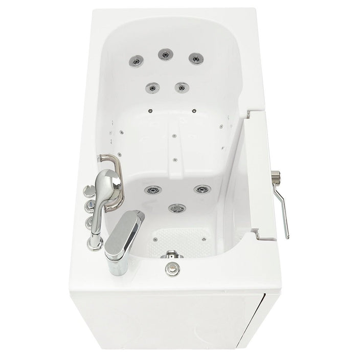 Ella's Bubbles Mobile 26"x45" Acrylic Air and Hydro Massage Walk-In Bathtub with Left Outward Swing Door, 2 Piece Fast Fill Faucet, 2"  Drain