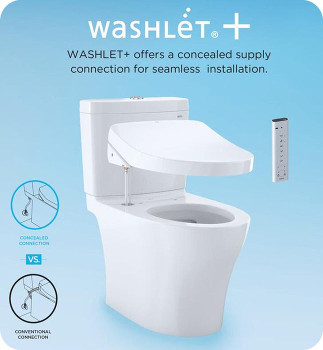 TOTO Nexus 28 5/8" Two-Piece 1.28 GPF Single Flush Elongated Toilet and Washlet+ C2 in Cotton MW4423074CEFG#01