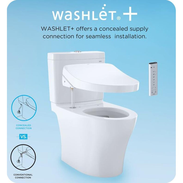 TOTO Carolina II 28 3/8" One-Piece 1.28 GPF Single Flush Elongated Toilet and Washlet+ Connection in Ebony MS644124CEF#51