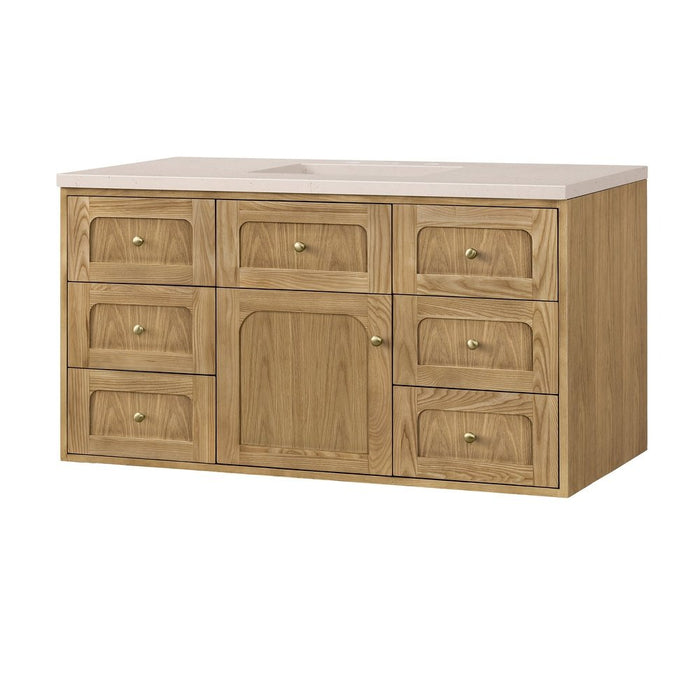 James Martin Vanities Laurent 48" Single Vanity, Light Natural Oak w/ 3 CM Eternal Marfil Top