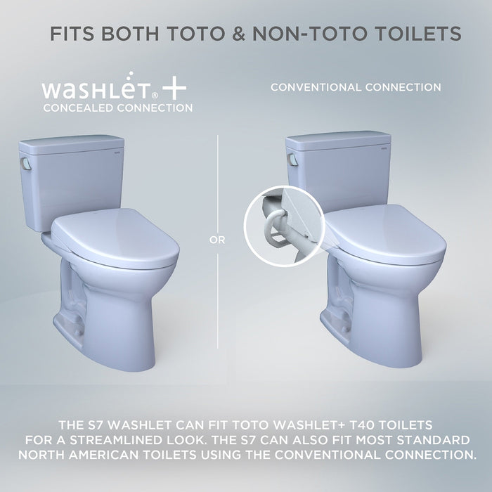 TOTO S7A WASHLET+ Bidet Toilet Seat, EWATER+ Bowl and Wand Cleaning, Auto Open and Close