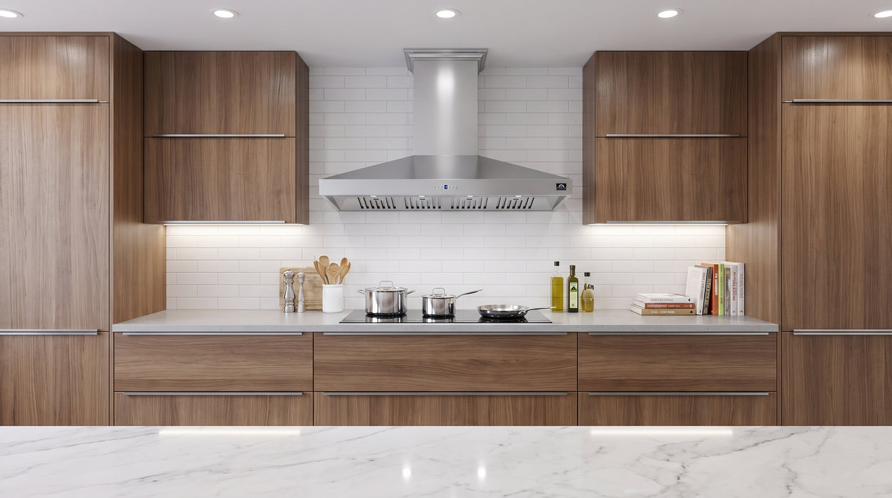 Forno Orvieto 60-Inch Wall Mount Range Hood, LED Lighting, Heavy Duty, Stainless Steel