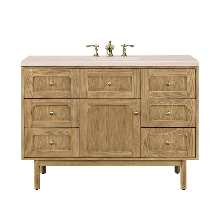 James Martin Vanities Laurent 48" Single Vanity, Light Natural Oak w/ 3 CM Eternal Marfil Top